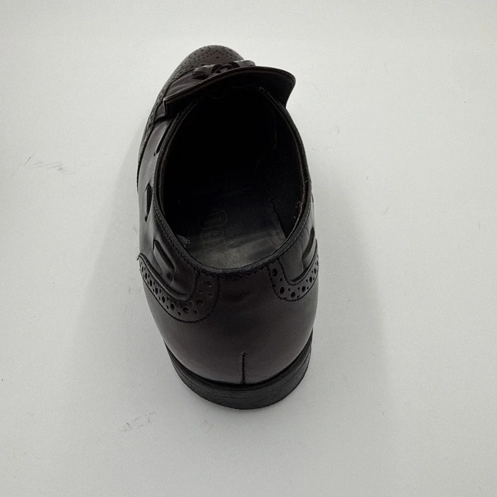 Dexter Mens 10.5 Burgundy Leather‎ Tassel Loafer Shoes Wingtip Brogue Design